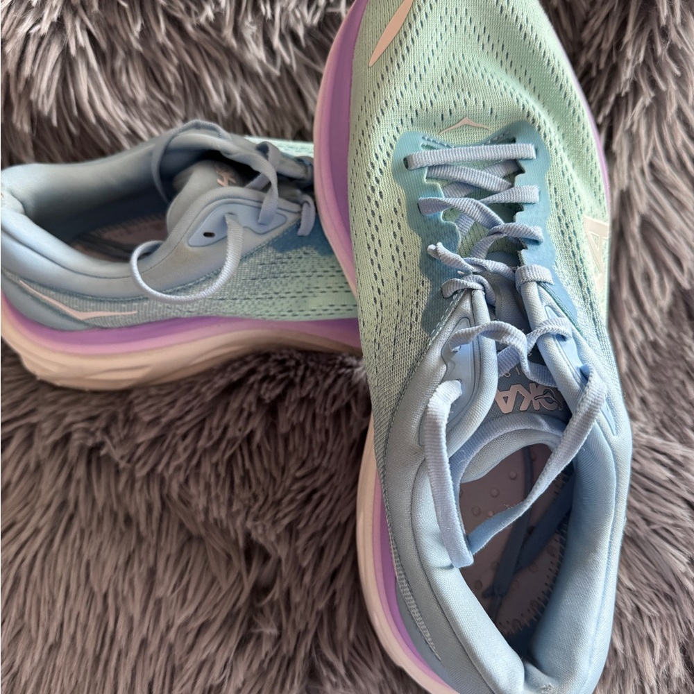 Hoka One One Women's Mint and Lavender Athletic Shoes